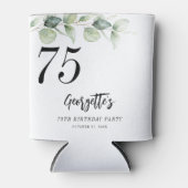 Botanische Eucalyptus Greenery 75e verjaardag Blikjeskoeler (Voorkant)