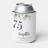 Botanische Eucalyptus Greenery 75e verjaardag Blikjeskoeler (Blikje Achterkant)