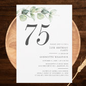 Botanische Eucalyptus Greenery 75e verjaardag Kaart