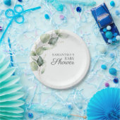 Botanische Eucalyptus Greenery Couples Baby shower Papieren Bordje (Feest)
