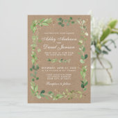 Botanische Eucalyptus Greenery Kraft Wedding Kaart (Staand voorkant)