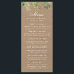 Botanische Eucalyptus Greenery Kraft Wedding Menu<br><div class="desc">Moderne Waterverf Botanische Eucalyptus Greenery Kraft Wedding Menu Card</div>