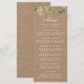 Botanische Eucalyptus Greenery Kraft Wedding Menu (Voorkant / Achterkant)