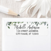 Botanische Eucalyptus Greenery Return Address Etiket (Insitu)