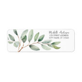 Botanische Eucalyptus Greenery Return Address Etiket (Voorkant)