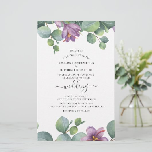 Botanische Eucalyptus Greenery Weddenschap Briefpapier (Staand voorkant)