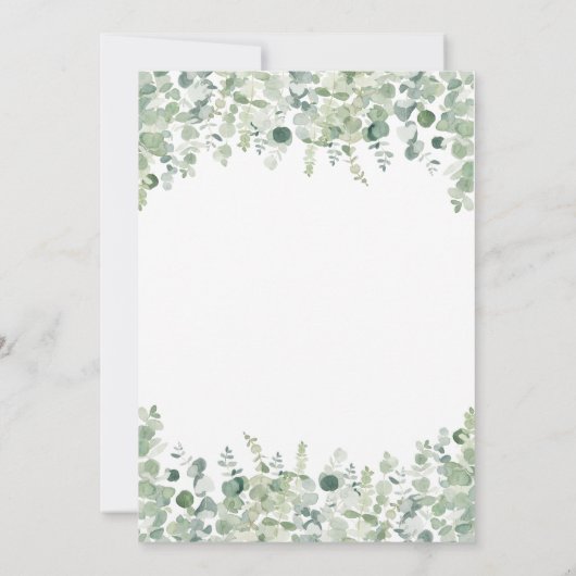 Botanische Eucalyptus Greenery Weddenschap Kaart (Achterkant)
