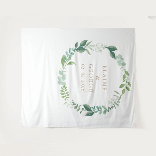 Botanische Eucalyptus Greenery Wedding Backdrop Wandkleed (Voorkant (horizontaal))