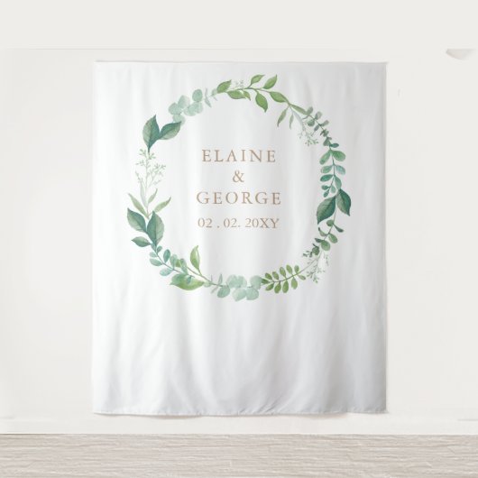 Botanische Eucalyptus Greenery Wedding Backdrop Wandkleed (Voorkant)