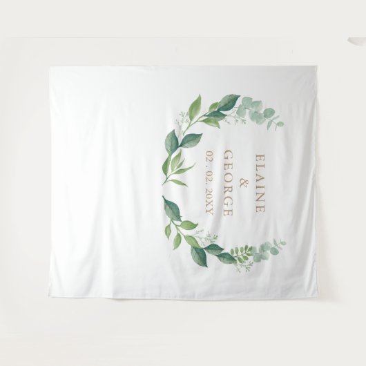 Botanische Eucalyptus Greenery Wedding Backdrop Wandkleed (Voorkant (horizontaal))