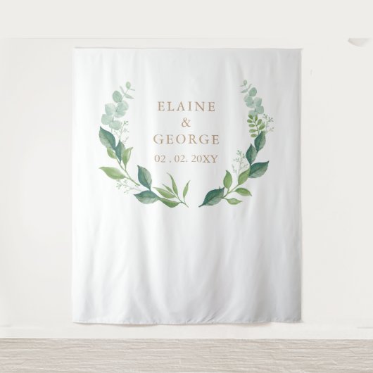 Botanische Eucalyptus Greenery Wedding Backdrop Wandkleed (Voorkant)