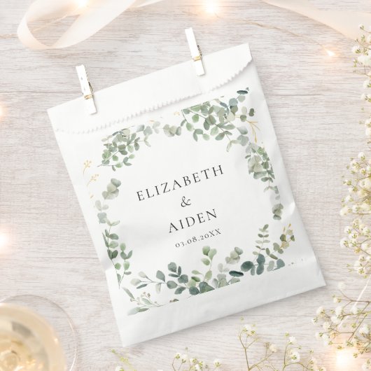 Botanische Eucalyptus Greenery Wedding Bedankzakje (Geknipt)