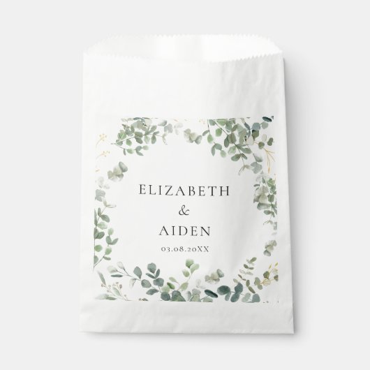 Botanische Eucalyptus Greenery Wedding Bedankzakje (Voorkant)
