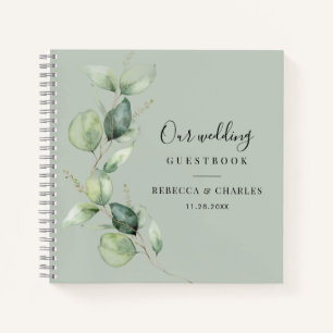 Botanische Eucalyptus Greenery Wedding Guest Book Notitieboek