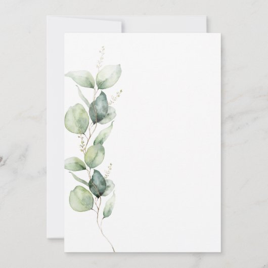 Botanische Eucalyptus Greenery Wedding Kaart (Achterkant)