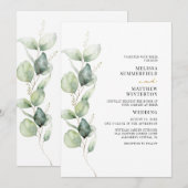 Botanische Eucalyptus Greenery Wedding Kaart (Voorkant / Achterkant)
