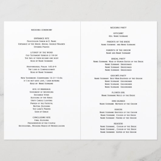 Botanische Eucalyptus Greenery Wedding Program (Achterkant)