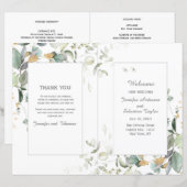 Botanische Eucalyptus Greenery Wedding Program (Voorkant / Achterkant)