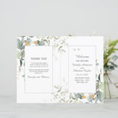 Botanische Eucalyptus Greenery Wedding Program (Staand voorkant)