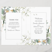Botanische Eucalyptus Greenery Wedding Program (Voorkant)