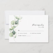 Botanische Eucalyptus Greenery Wedding RSVP Kaartje (Voorkant)