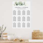 Botanische Eucalyptus Greenery Wedding Seating Sea Poster (Keuken)
