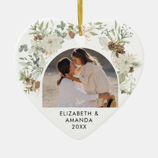 Botanische eucalyptus groen 2023 Kerstmis Keramisch Ornament (Voorkant)