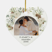 Botanische eucalyptus groen 2023 Kerstmis Keramisch Ornament (Achterkant)