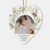 Botanische eucalyptus groen 2023 Kerstmis Keramisch Ornament (Links)