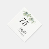 Botanische eucalyptus groen 75e verjaardag papier servet (Hoek)