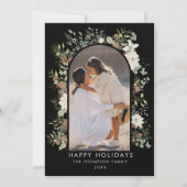 Botanische eucalyptus groen aangepaste kerst feestdagenkaart (Voorkant)