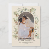 Botanische eucalyptus groen aangepaste kerst feestdagenkaart (Voorkant)