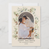 Botanische eucalyptus groen aangepaste kerst feestdagenkaart (Voorkant)