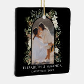 Botanische eucalyptus groen aangepaste kerst keramisch ornament (Rechts)