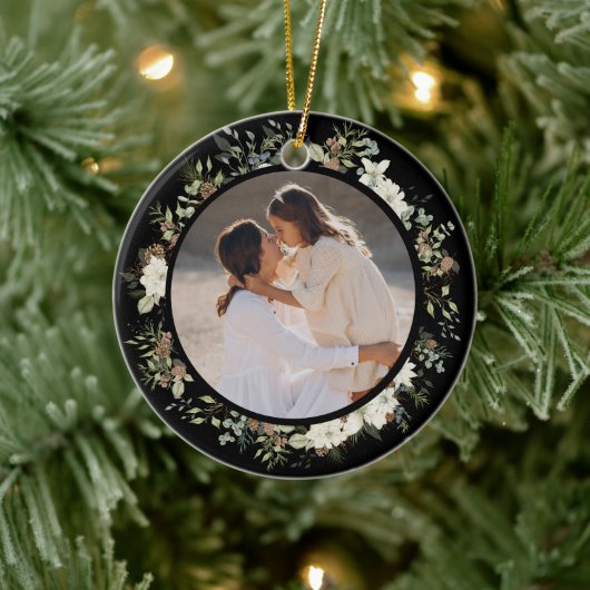 Botanische eucalyptus groen aangepaste kerst keramisch ornament (Boom)