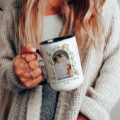 Botanische eucalyptus groen aangepaste kerst koffiemok