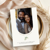 Botanische Eucalyptus groen en gouden bruiloft fot Kaart