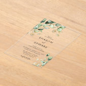 Botanische Eucalyptus groen en gouden chique bruil Acryl Uitnodigingen (Laagn)
