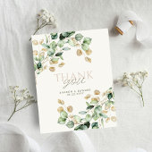 Botanische Eucalyptus groen en gouden foto bruilof Bedankkaart