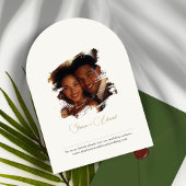 Botanische eucalyptus groen & gouden boog bruiloft kaart