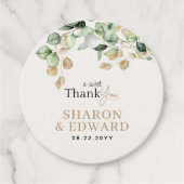 Botanische eucalyptus groen gouden bruiloft Dank u Bedankjes Labels (Voorkant)