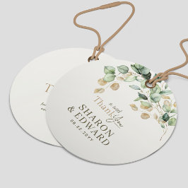 Botanische eucalyptus groen gouden bruiloft Dank u Bedankjes Labels