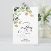 Botanische eucalyptus groen repetitie diner kaart (Staand voorkant)