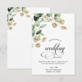 Botanische eucalyptus groen repetitie diner kaart (Voorkant / Achterkant)