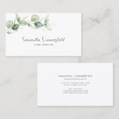 Botanische Eucalyptus groen Script Manager Visitekaartje (Voorkant / Achterkant)
