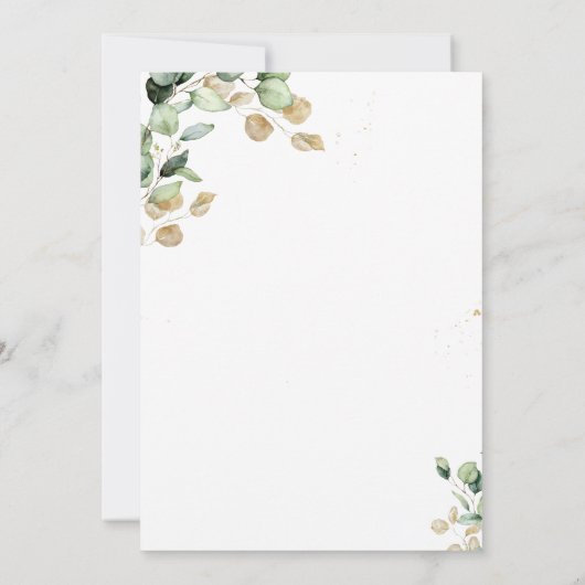 Botanische eucalyptus groen Verloving Kaart (Achterkant)