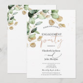 Botanische eucalyptus groen Verloving Kaart (Voorkant / Achterkant)