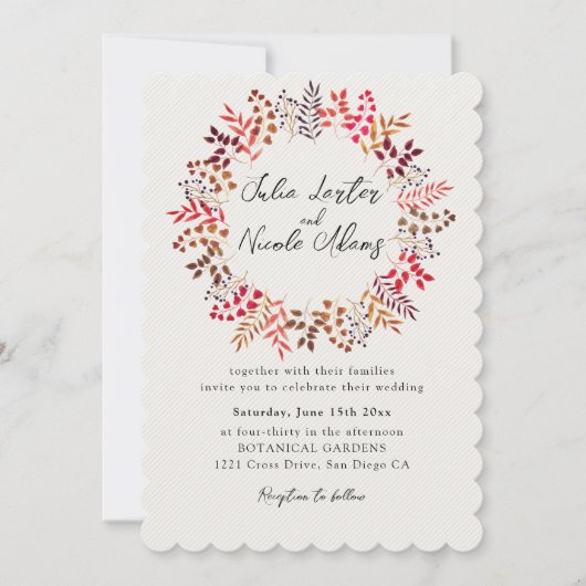 Botanische Eucalyptus Groene Bladeren Krans Trouwe Kaart (Voorkant)