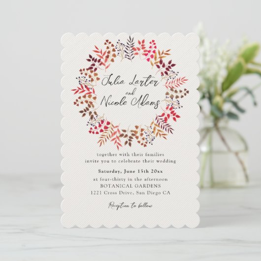 Botanische Eucalyptus Groene Bladeren Krans Trouwe Kaart (Staand voorkant)