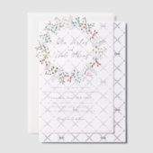 Botanische Eucalyptus Groene Bladeren Krans Trouwe Vellum Uitnodigingen (Offset (Uitnodiging))